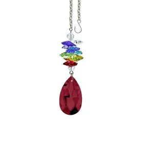 Crystal Ornament Bordeaux Crystal Almond Prism Colorful Swarovski Crystals 3-1/2-inch