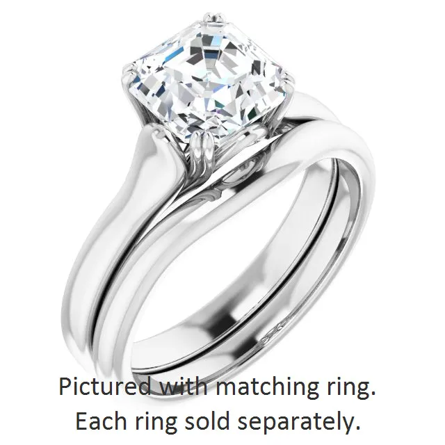 Cubic Zirconia Engagement Ring- The Alissa (Customizable Asscher Cut Solitaire with Under-trellis Design)