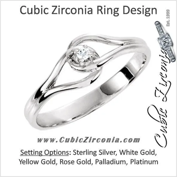 Cubic Zirconia Engagement Ring- The Beverly (Round Ring)