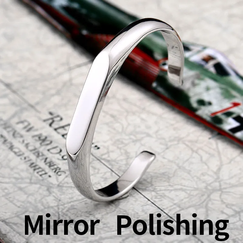 Custom Engraved Titanium Steel Men's Retro Open Bracelet
