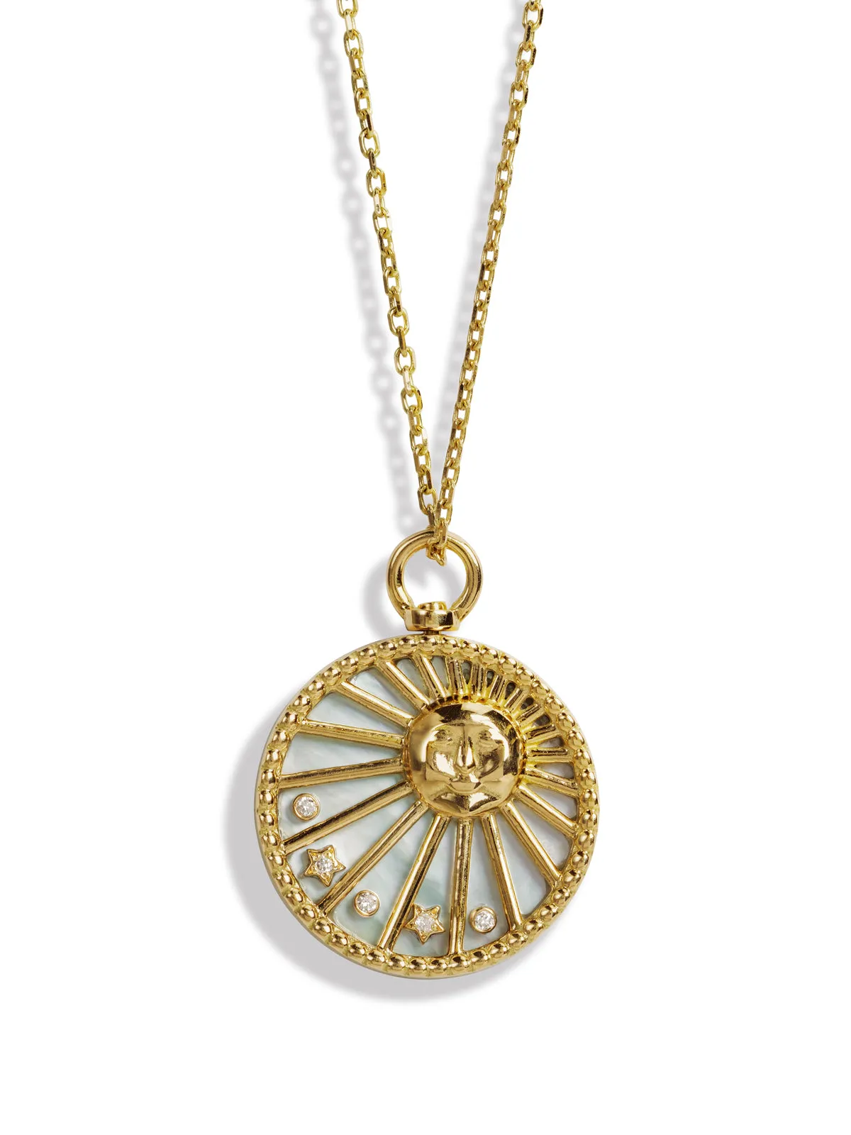Day and Night Yellow Gold Pendant Necklace