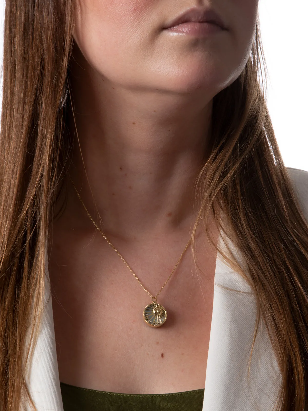 Day and Night Yellow Gold Pendant Necklace