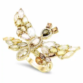 Diamond Dragonfly Cocktail Ring