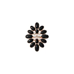 DIAMOND   ONYX BLOSSOM RING