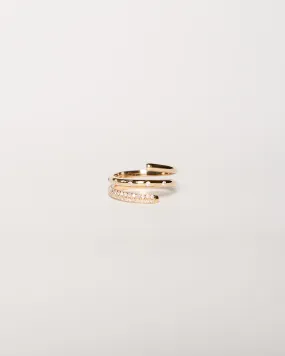 Diamond Spiral Ring, Solid 14k Gold