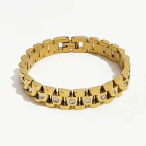 Diamond Titanium Steel Chain 18K Gold Non-fading Bracelet