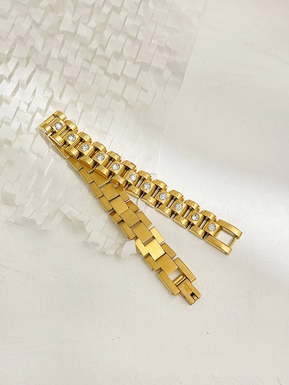 Diamond Titanium Steel Chain 18K Gold Non-fading Bracelet