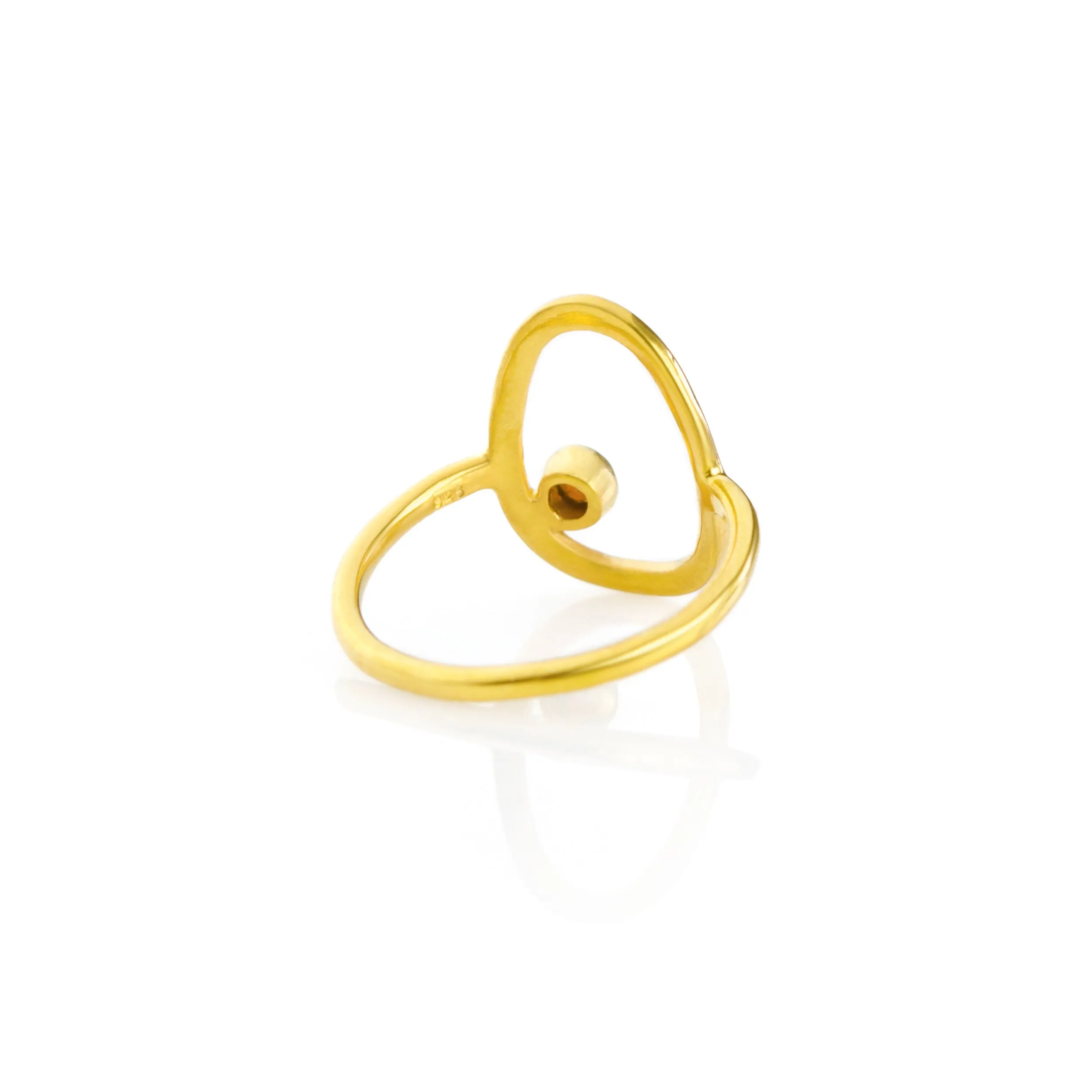 Dual Birthstone Ring, Open Oval Ring, New Mom Ring
