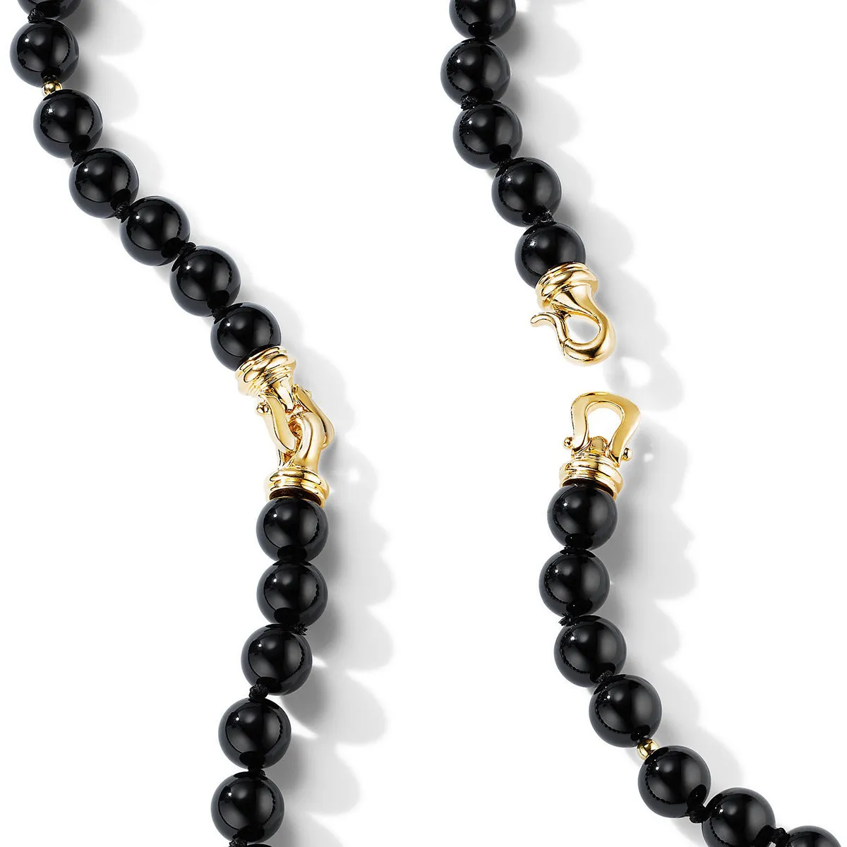DY Signature Large Black Onyx Bead Necklace with 18K Yellow Gold Buckle