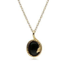 ECFEW™ 'The Ruler' Oval Onyx Wickelnde Schlange Anhänger