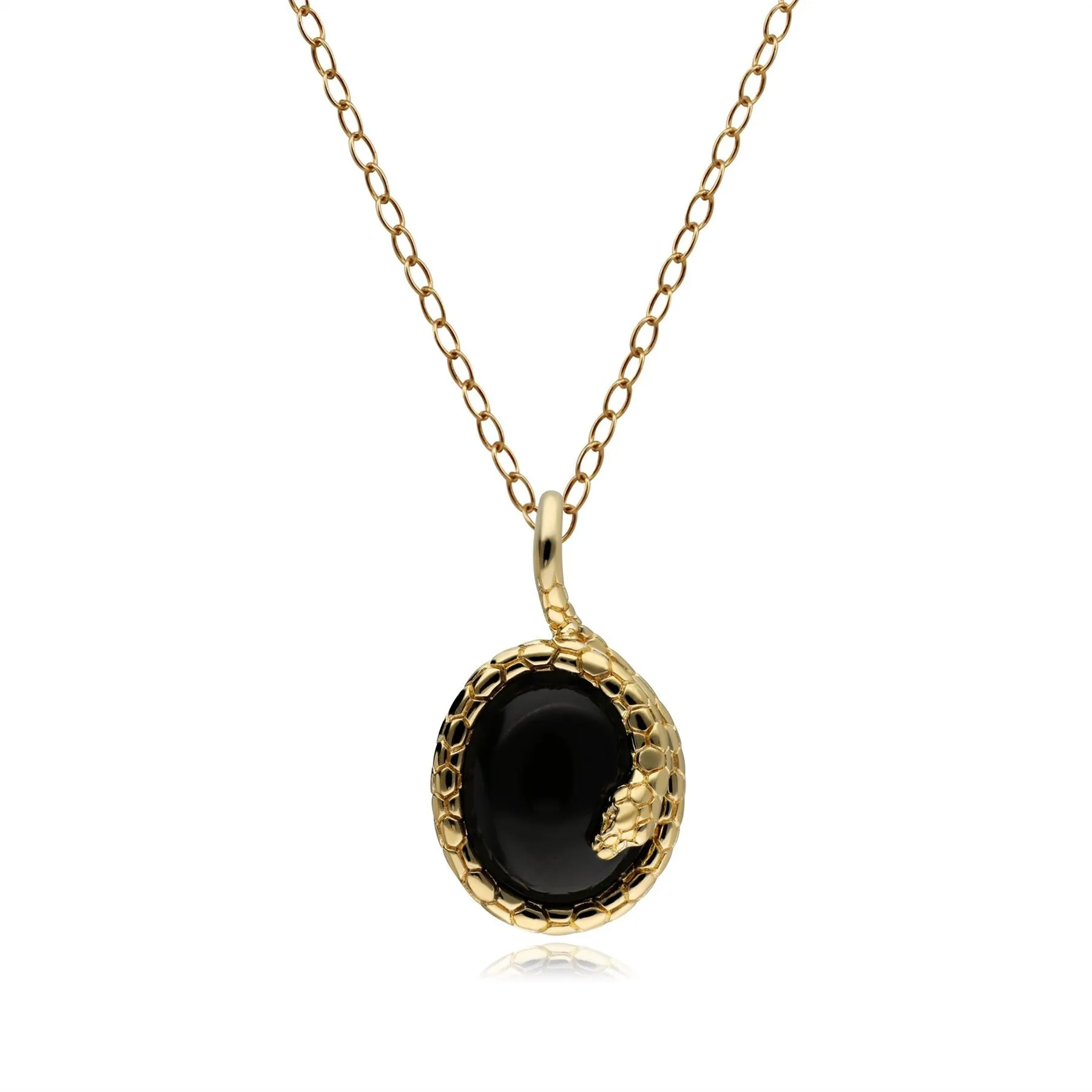 ECFEW™ 'The Ruler' Oval Onyx Wickelnde Schlange Anhänger