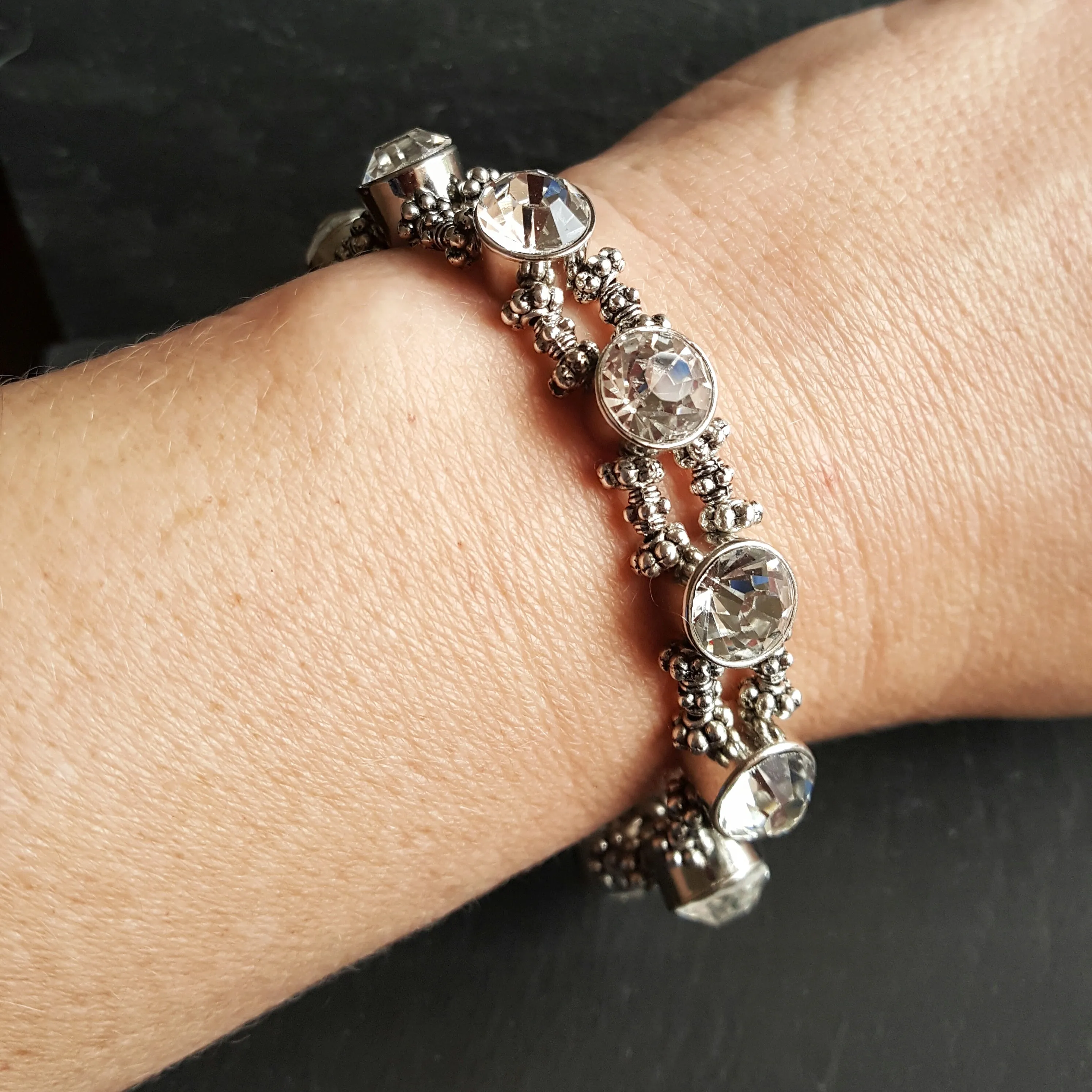 Elegant Rhinestone Cocktail Bracelet Bridal Fantasy Jewelry