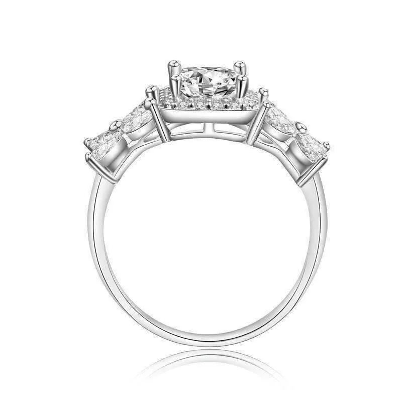 Emerald Cut Butterfly Accented Cubic Zirconia Ring
