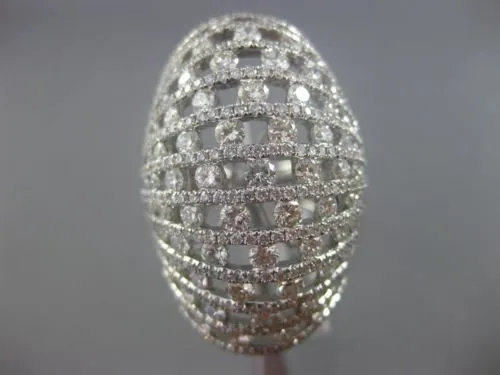 ESTATE MASSIVE 6.82CT DIAMOND 18KT WHITE GOLD ETOILE MULTI ROW COCKTAIL RING E/F