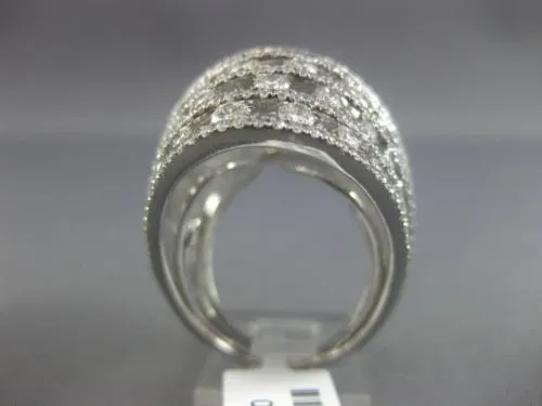 ESTATE MASSIVE 6.82CT DIAMOND 18KT WHITE GOLD ETOILE MULTI ROW COCKTAIL RING E/F