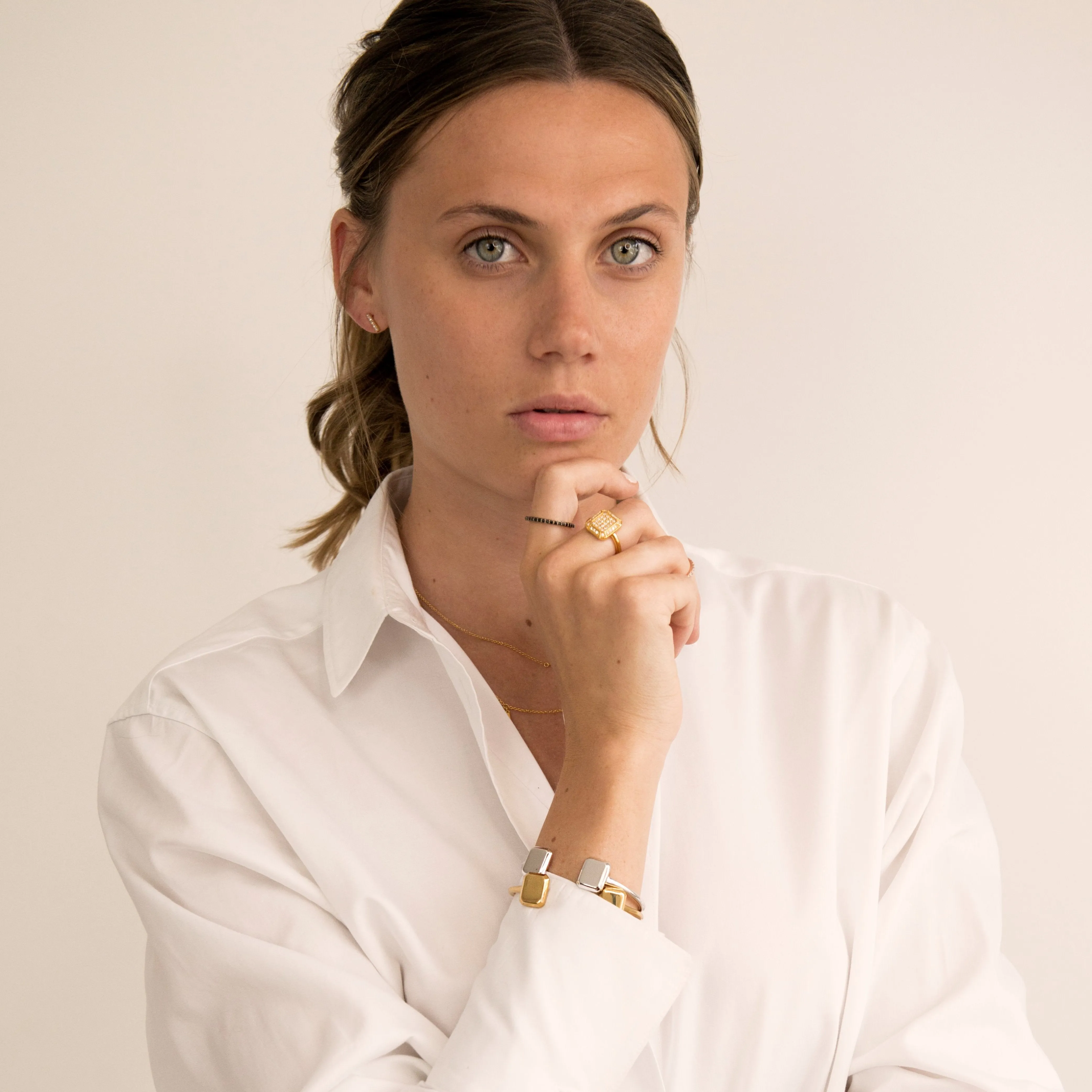 Eternity Ring Yellow Gold with Black Pave