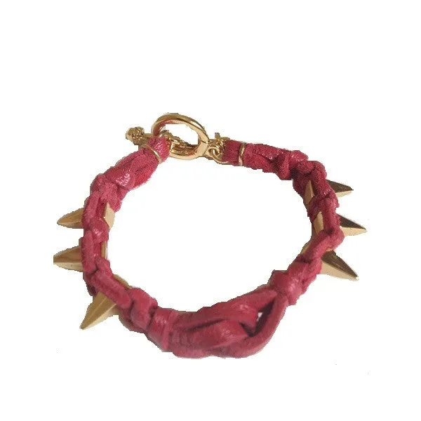 Ettika Leather Bracelet with Spikes