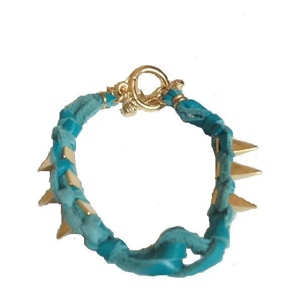 Ettika Leather Bracelet with Spikes