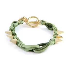 Ettika Leather Bracelet with Spikes