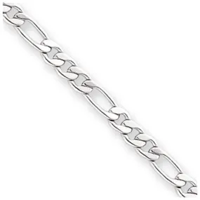 Figaro 8 inch Bracelet - Rhodium Overlay