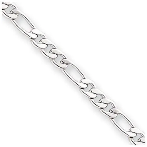 Figaro 8 inch Bracelet - Rhodium Overlay