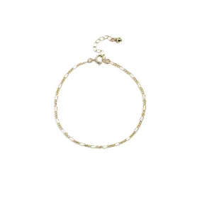 Figaro Chain Bracelet - 14k Gold