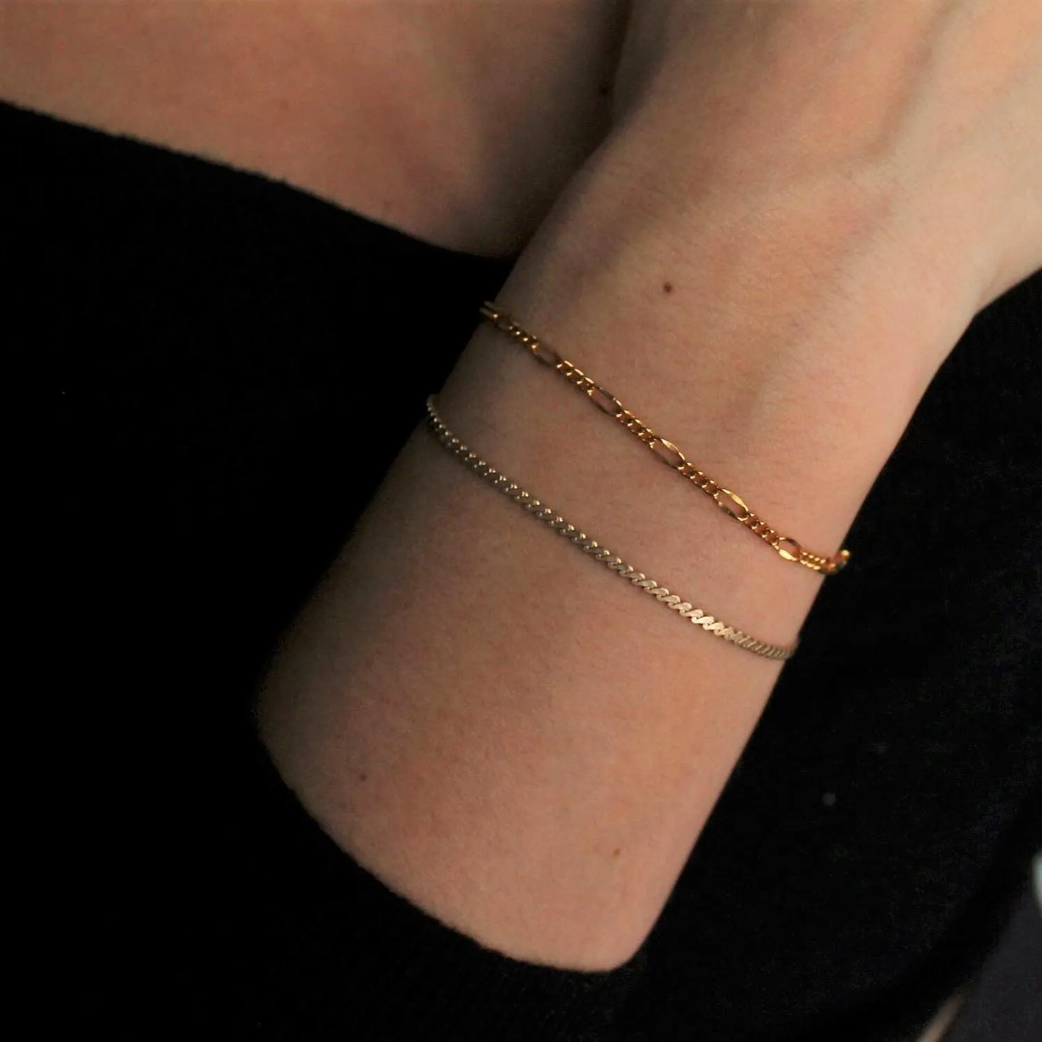 Figaro Chain Bracelet - 14k Gold