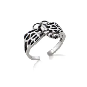 Filigree Winged Dragonfly Sterling Silver Toe Ring or Childs Adjustable Ring