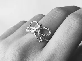 Forget Me Knot ring • Sterling silver bow