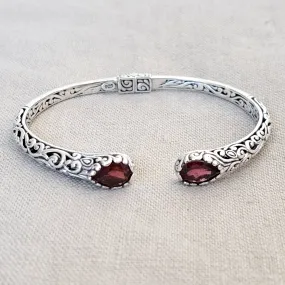 Garnet .925 Sterling Silver Bracelet from Bali