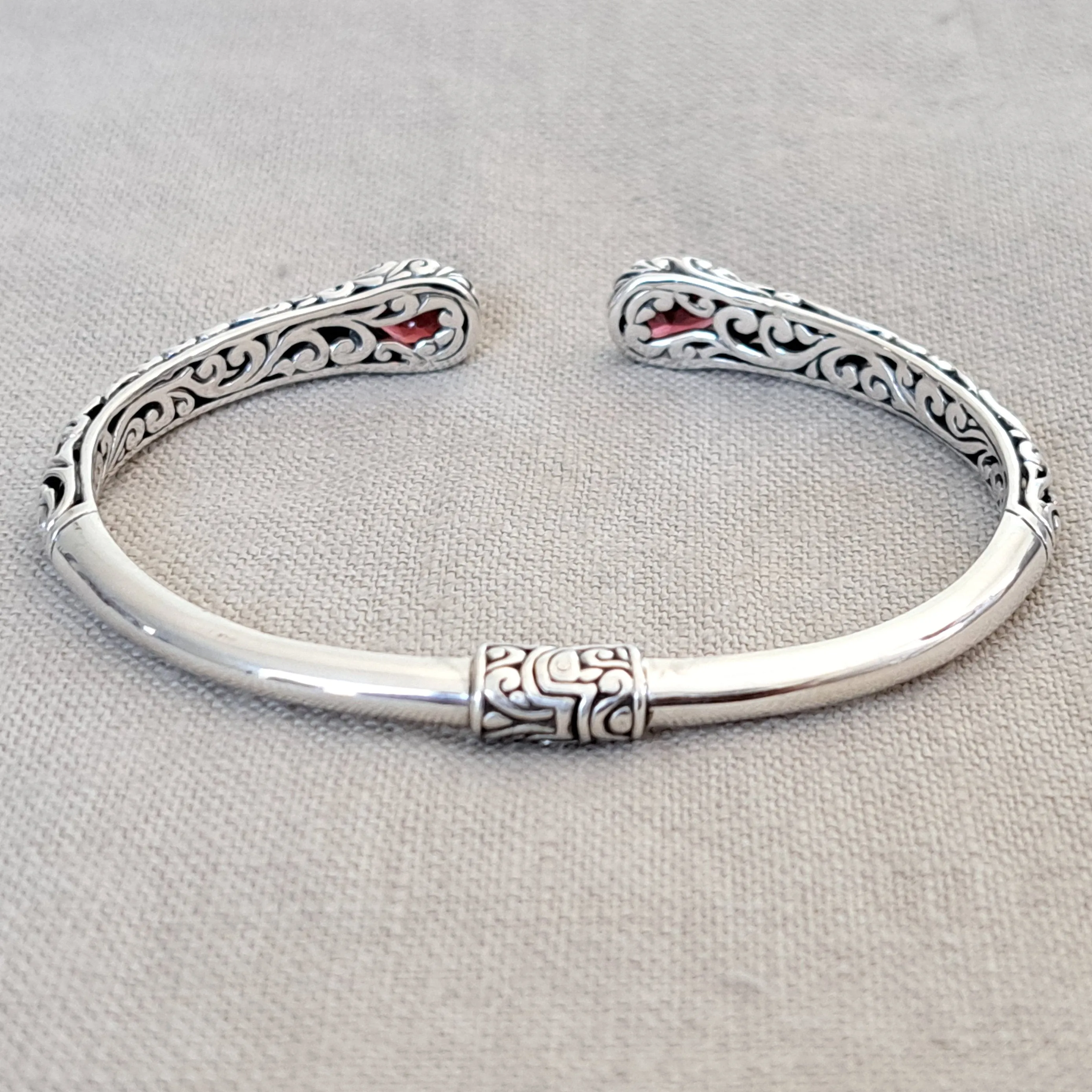 Garnet .925 Sterling Silver Bracelet from Bali