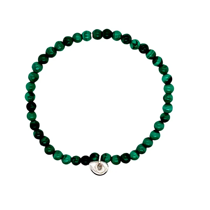 Gemstone Stretchie Baby Lucky Bracelet - Silver