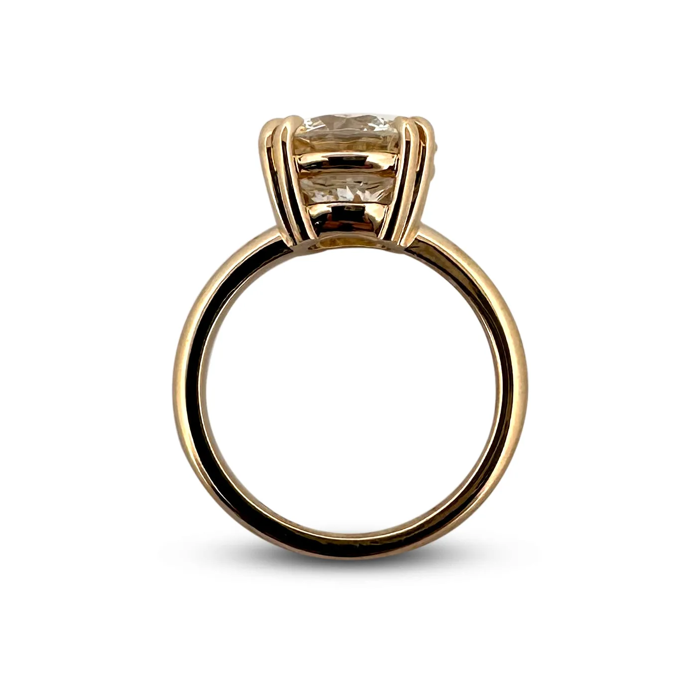GIA Graded 4.11cts Round Brilliant Diamond Solitaire Engagement Ring in 14k Yellow Gold