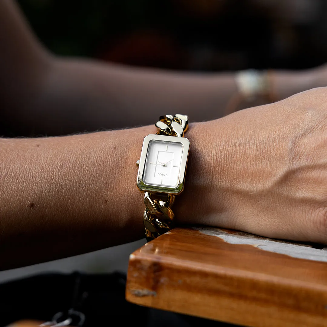 Gold coloured OOZOO watch with gold coloured chain bracelet - C11272