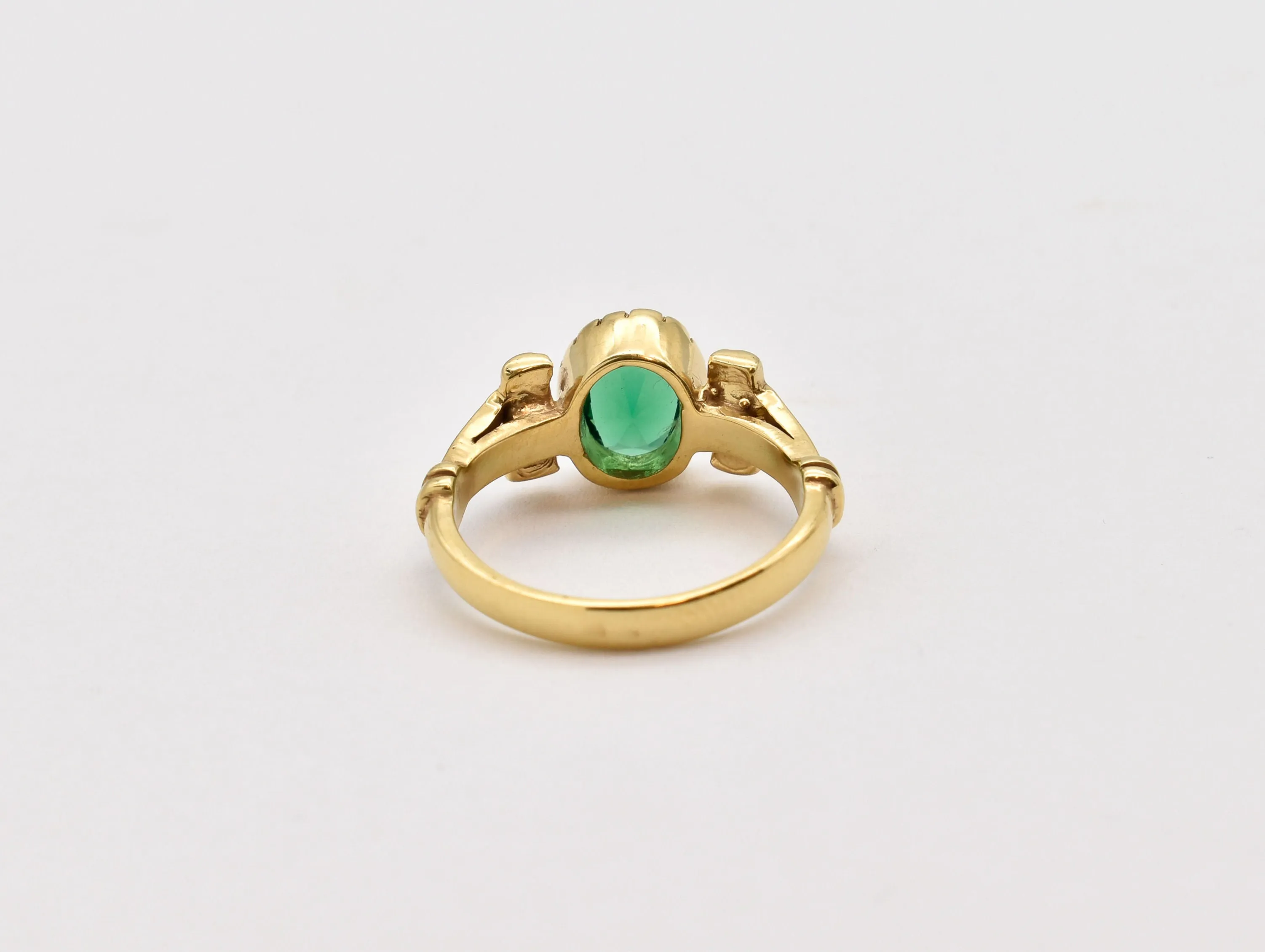 Gold Emerald Ring - Green Tribal Ring - Emerald Vintage Ring