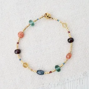 Gold Glass, Sunstone, Kyanite Magnetic Bracelet