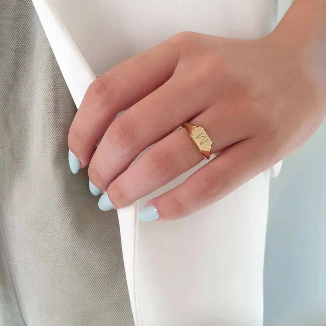 Gold Monogram Signet Ring