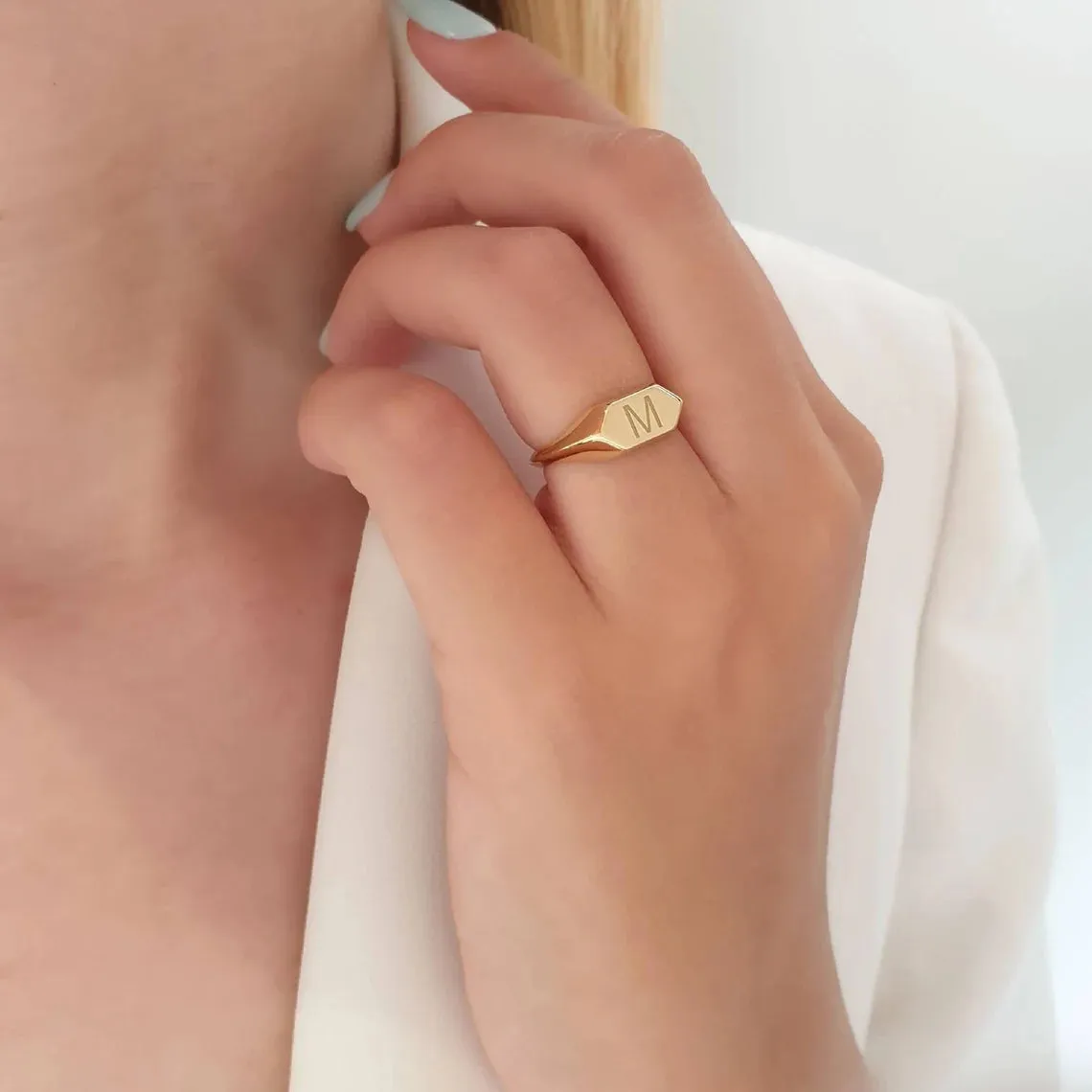 Gold Monogram Signet Ring