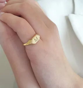 Gold Monogram Signet Ring