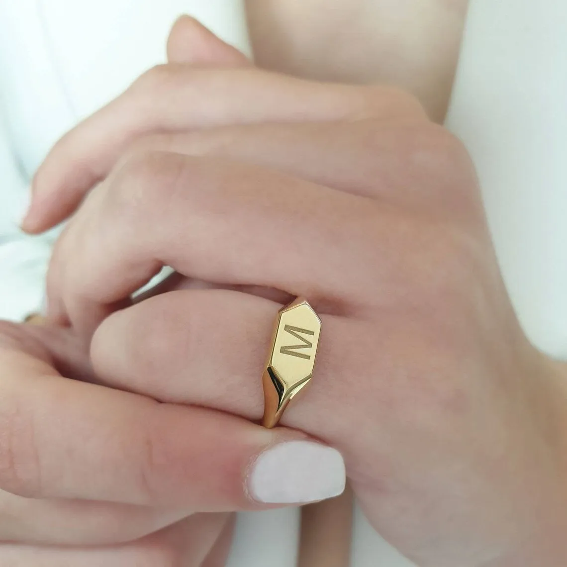Gold Monogram Signet Ring