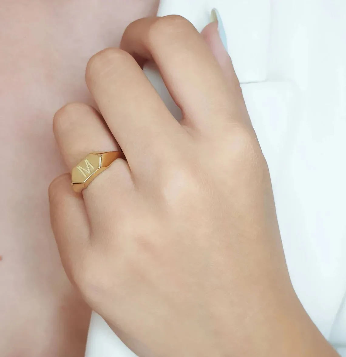 Gold Monogram Signet Ring