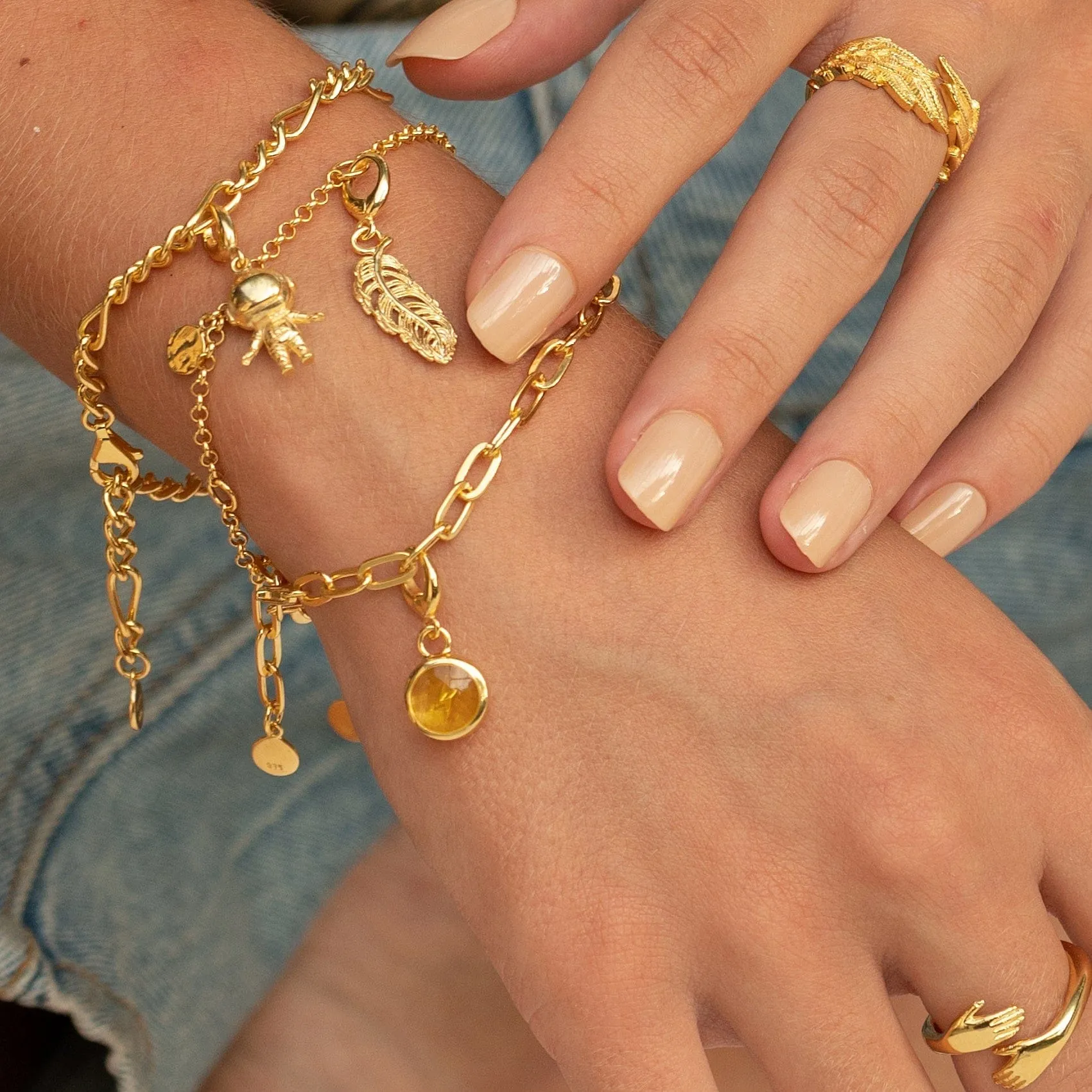 Gold Plated Yellow Lightning Resin Capture Charm