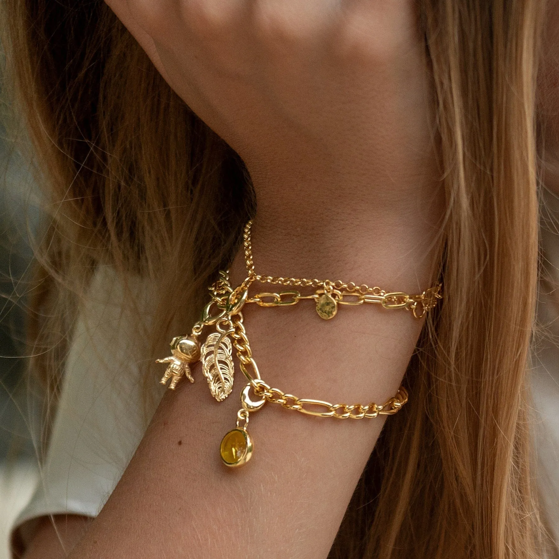 Gold Plated Yellow Lightning Resin Capture Charm