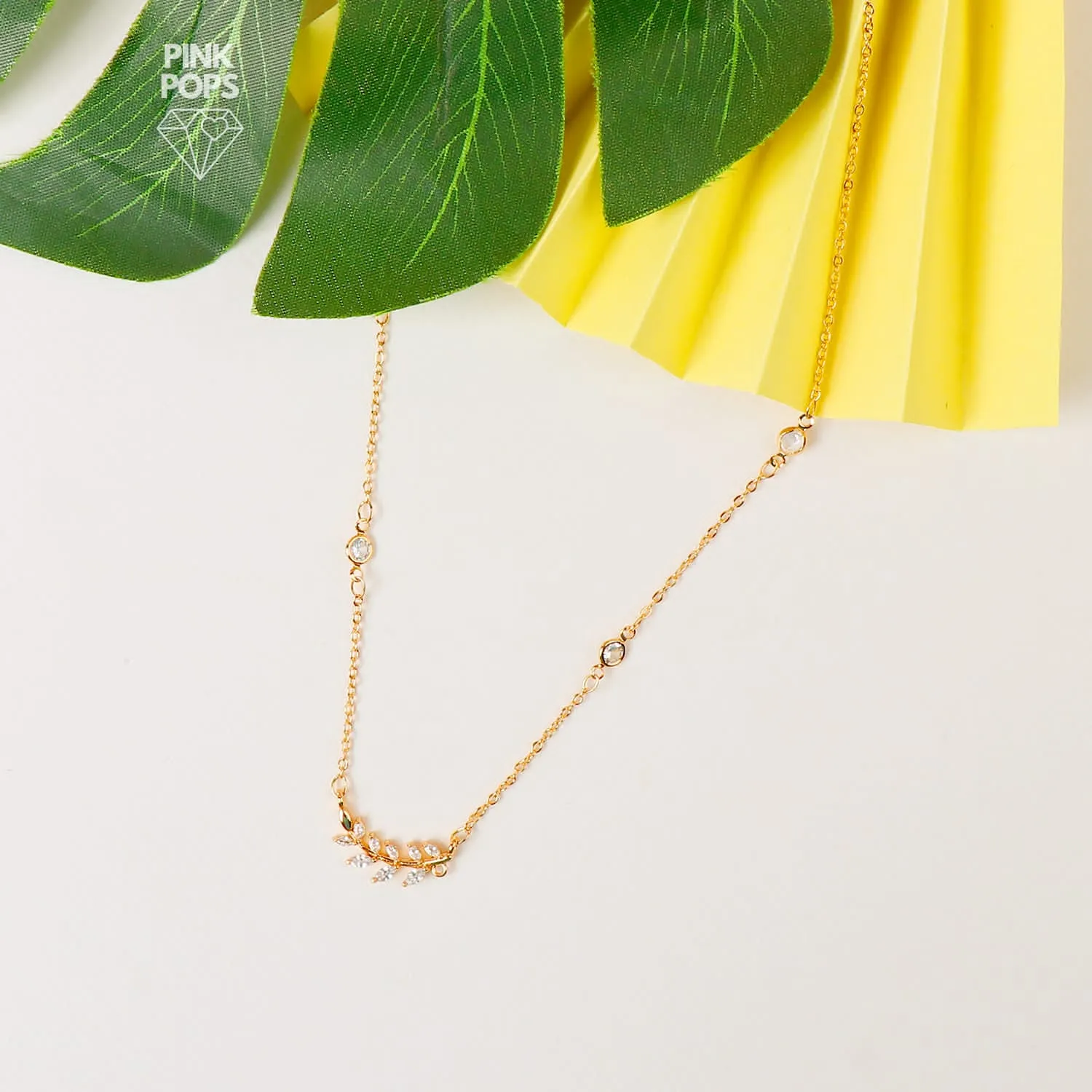 Golden Leaf Faux Stone Pendant