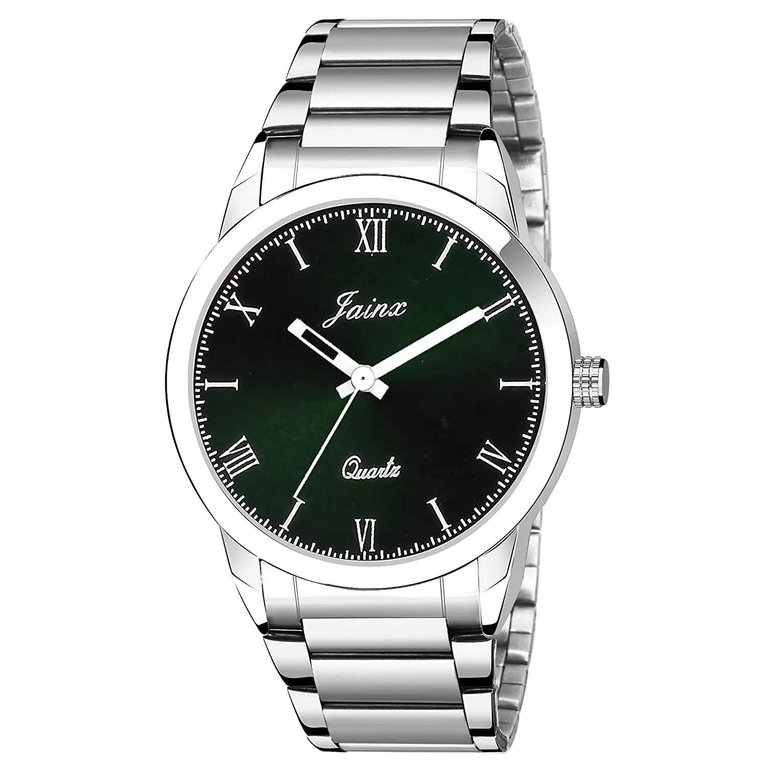 Green Dial Stainless Steel Strap Analog Watch - For Men JM7138