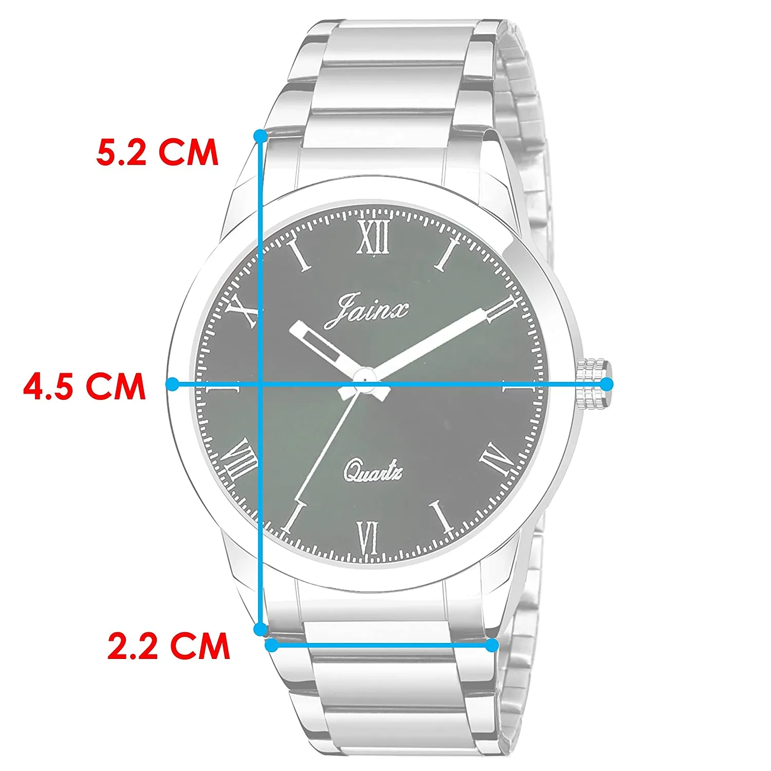 Green Dial Stainless Steel Strap Analog Watch - For Men JM7138