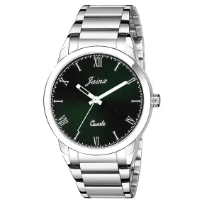 Green Dial Stainless Steel Strap Analog Watch - For Men JM7138