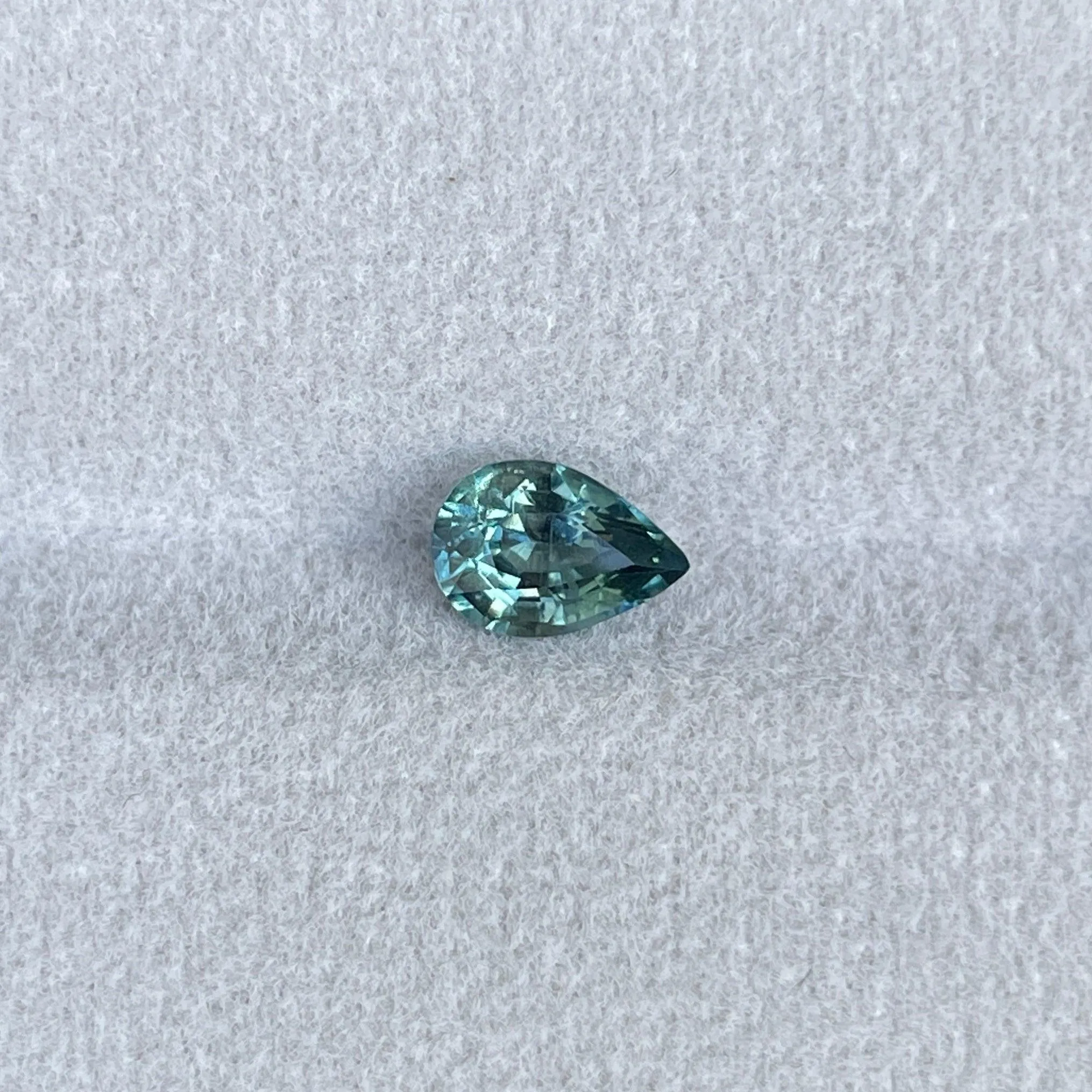 Green Sapphire 1.20 Carat Pear Cut heated