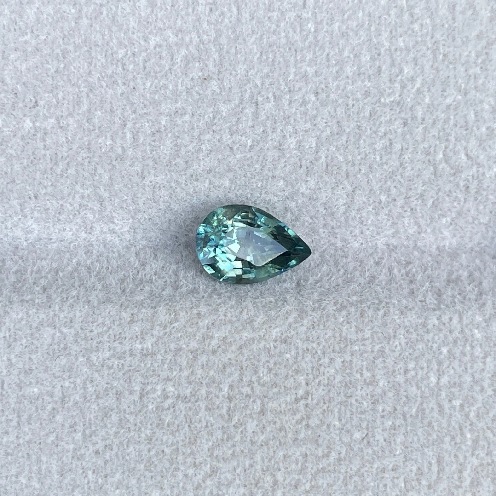 Green Sapphire 1.20 Carat Pear Cut heated