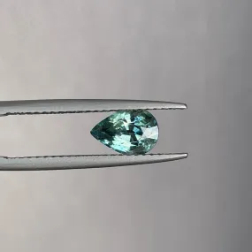 Green Sapphire 1.20 Carat Pear Cut heated